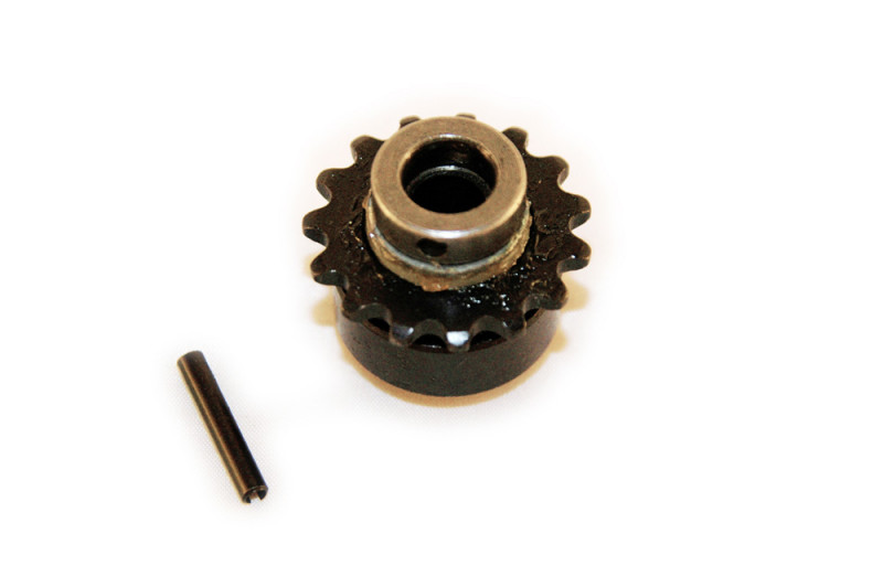 Motorritzel, klein mit Freilauf 15 Zähne